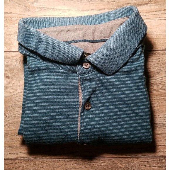 Banana Republic Mens XL Short Sleeve Polo Cotton Blend Summer Casual Light Blue - Picture 8 of 9